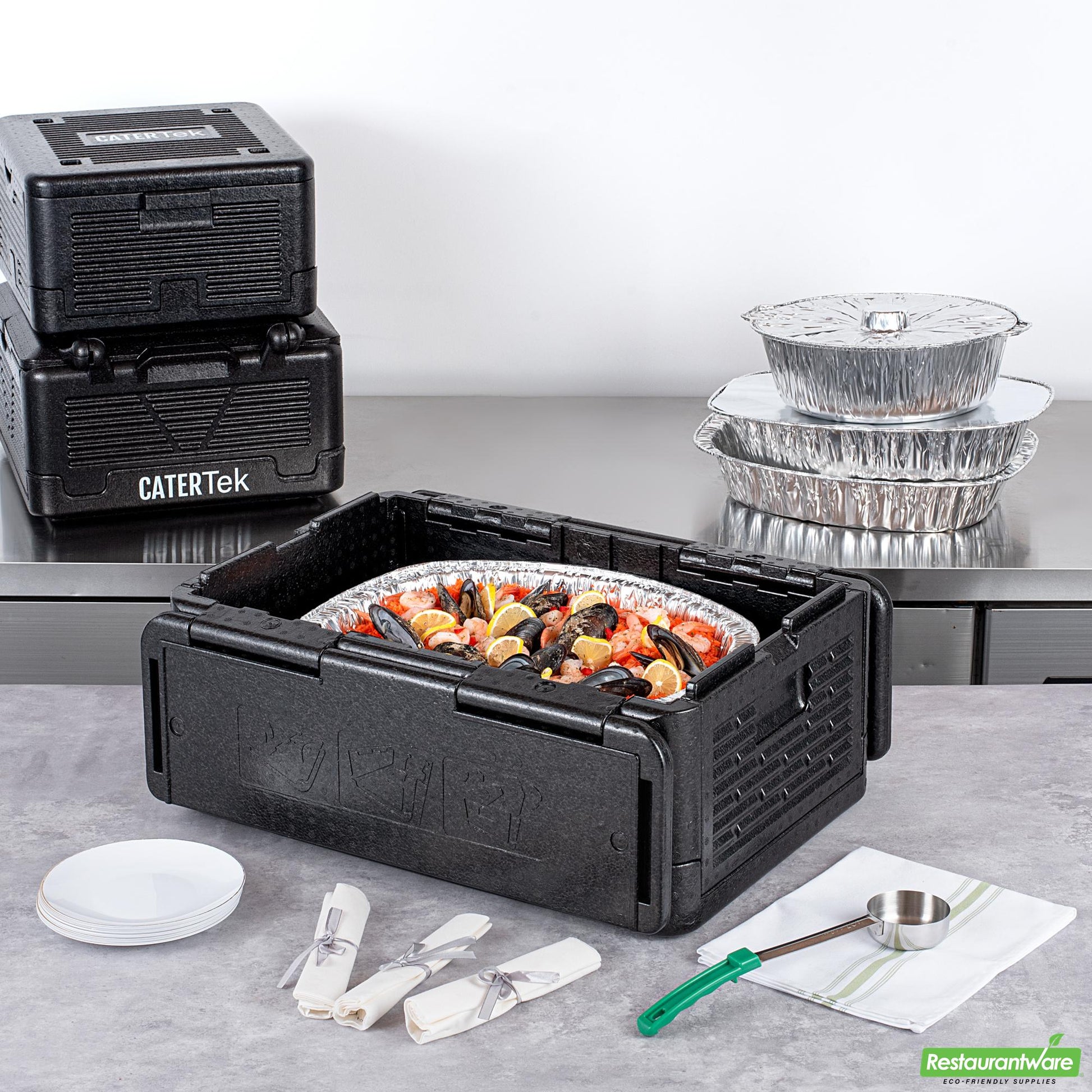 Wholesale Restaurantware Cater Tek Black Epp Food Pan Carrier - Insulated, Top Loading, Collapsible - 23 1/2" X 16 1/4" X 10 1/4" - 1 Count Box- Bulk