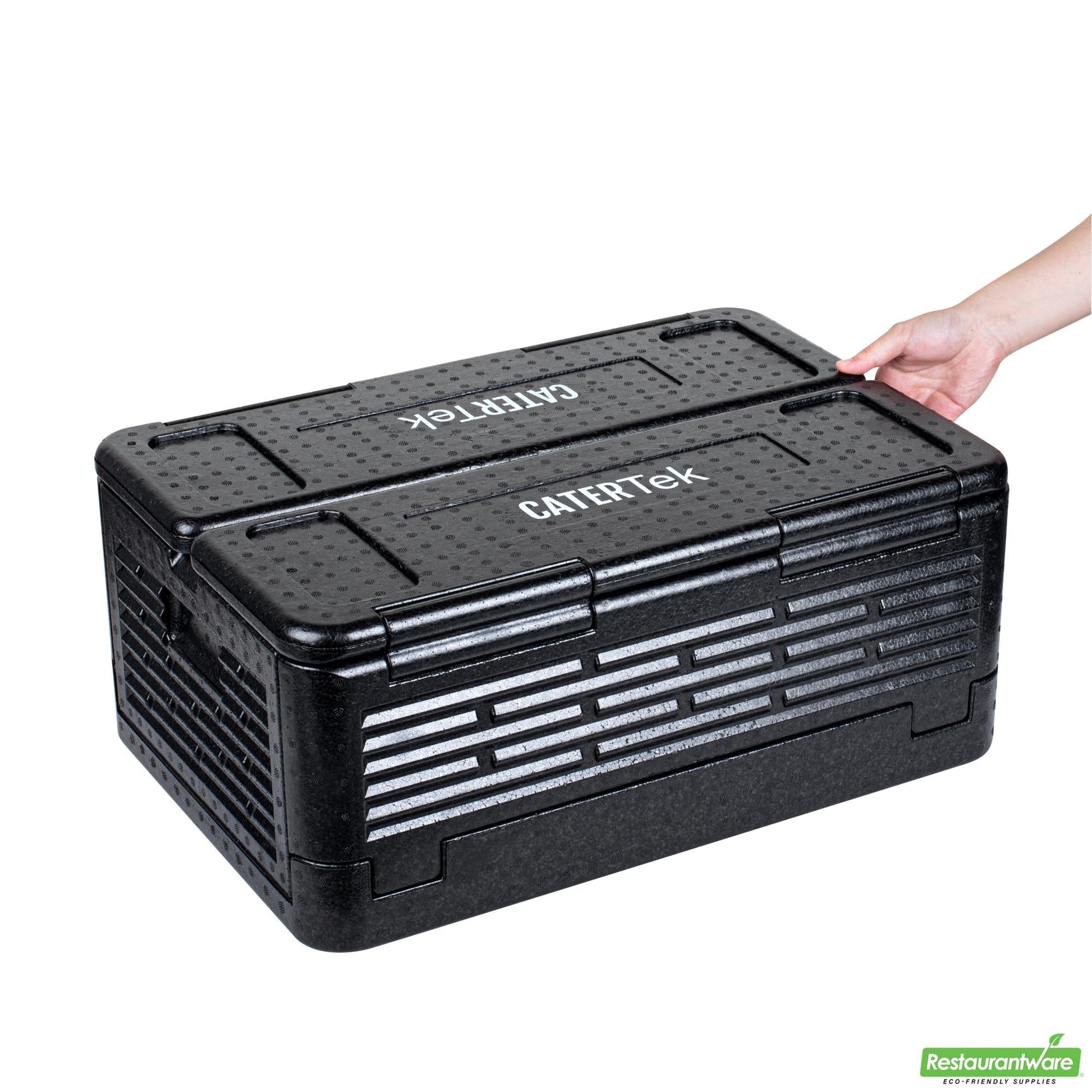 Wholesale Restaurantware Cater Tek Black Epp Food Pan Carrier - Insulated, Top Loading, Collapsible - 23 1/2" X 16 1/4" X 10 1/4" - 1 Count Box- Bulk