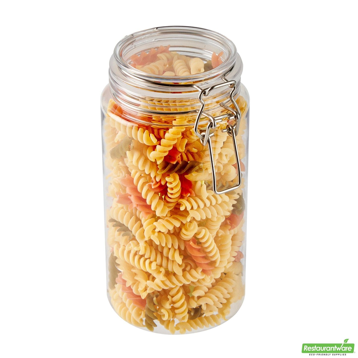 Wholesale Restaurantware Met Lux 51 Oz Round Clear Plastic Storage Jar - with Hinged Lid - 4 1/4" X 4 1/4" X 8 1/4" - 20 Count Box- Bulk