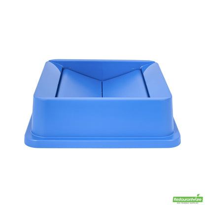 Wholesale Restaurantware Clean Tek Professional Square Blue Plastic Swing Lid - Fits 35 / 50 Gal Square Recycling Bin - 1 Count Box- Bulk