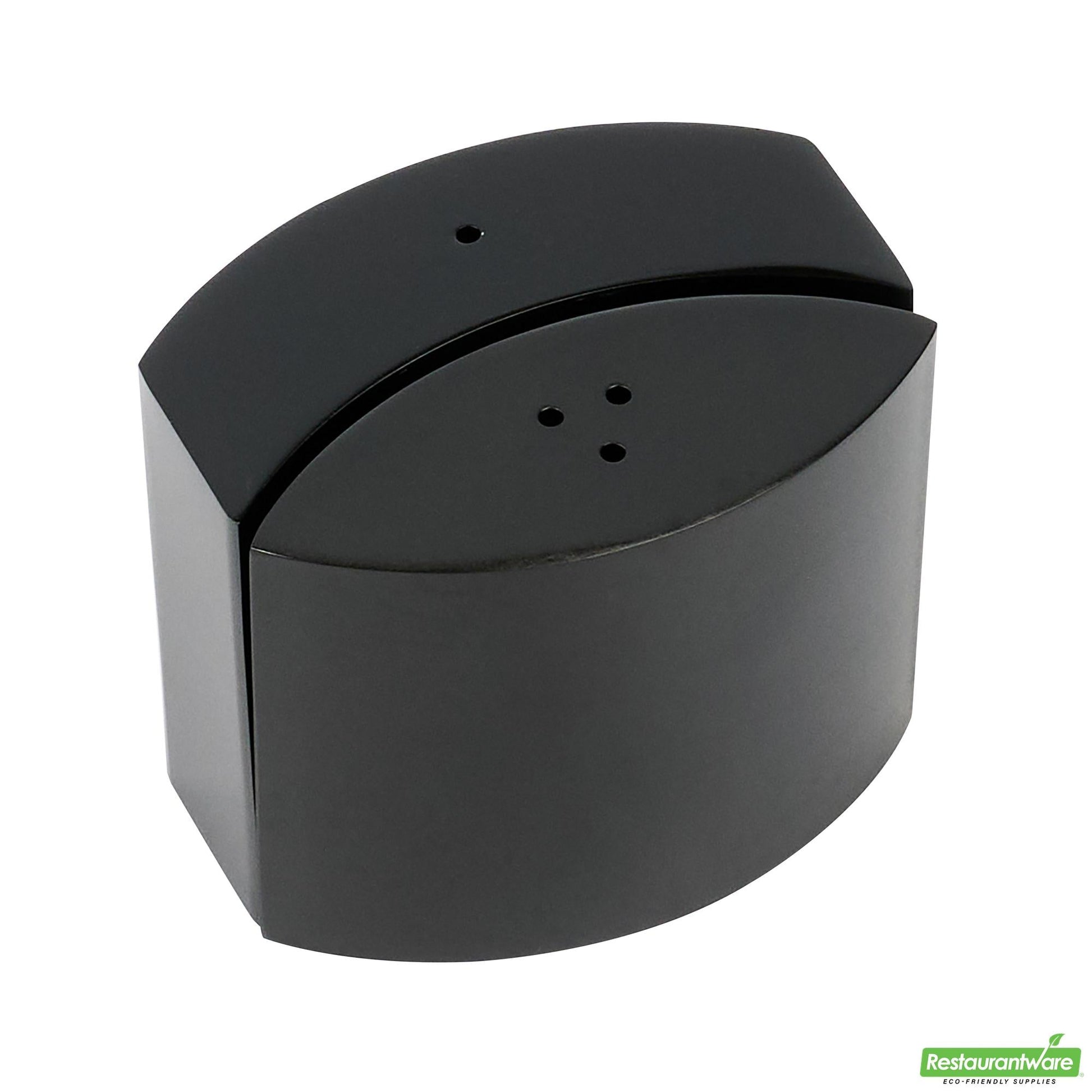 Wholesale Restaurantware 4 Oz Black Stainless Steel Embracing Salt and Pepper Shaker Set - 2.3 oz/2.1 Oz - 2 1/2" X 2" X 1 3/4" - 1 Count Box- Bulk