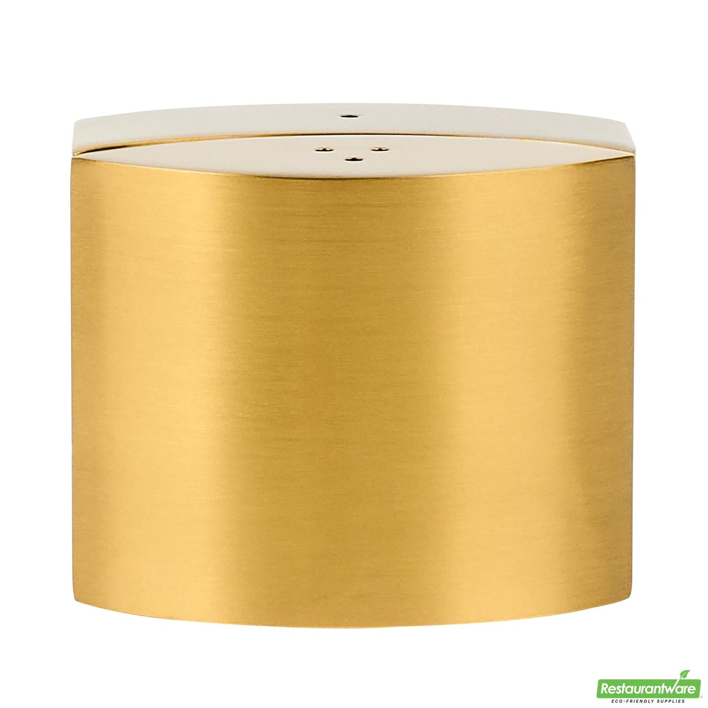 Wholesale Restaurantware 4 Oz Gold Stainless Steel Embracing Salt and Pepper Shaker Set - 2.3 oz/2.1 Oz - 2 1/2" X 2" X 1 3/4" - 1 Count Box- Bulk