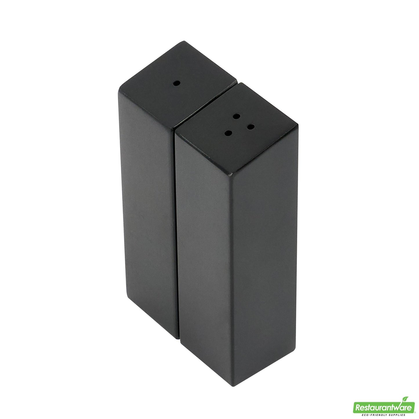 Wholesale Restaurantware 2 Oz Black Stainless Steel Rectangular Salt and Pepper Shaker Set - 1" X 1" X 3 1/4" - 1 Count Box- Bulk