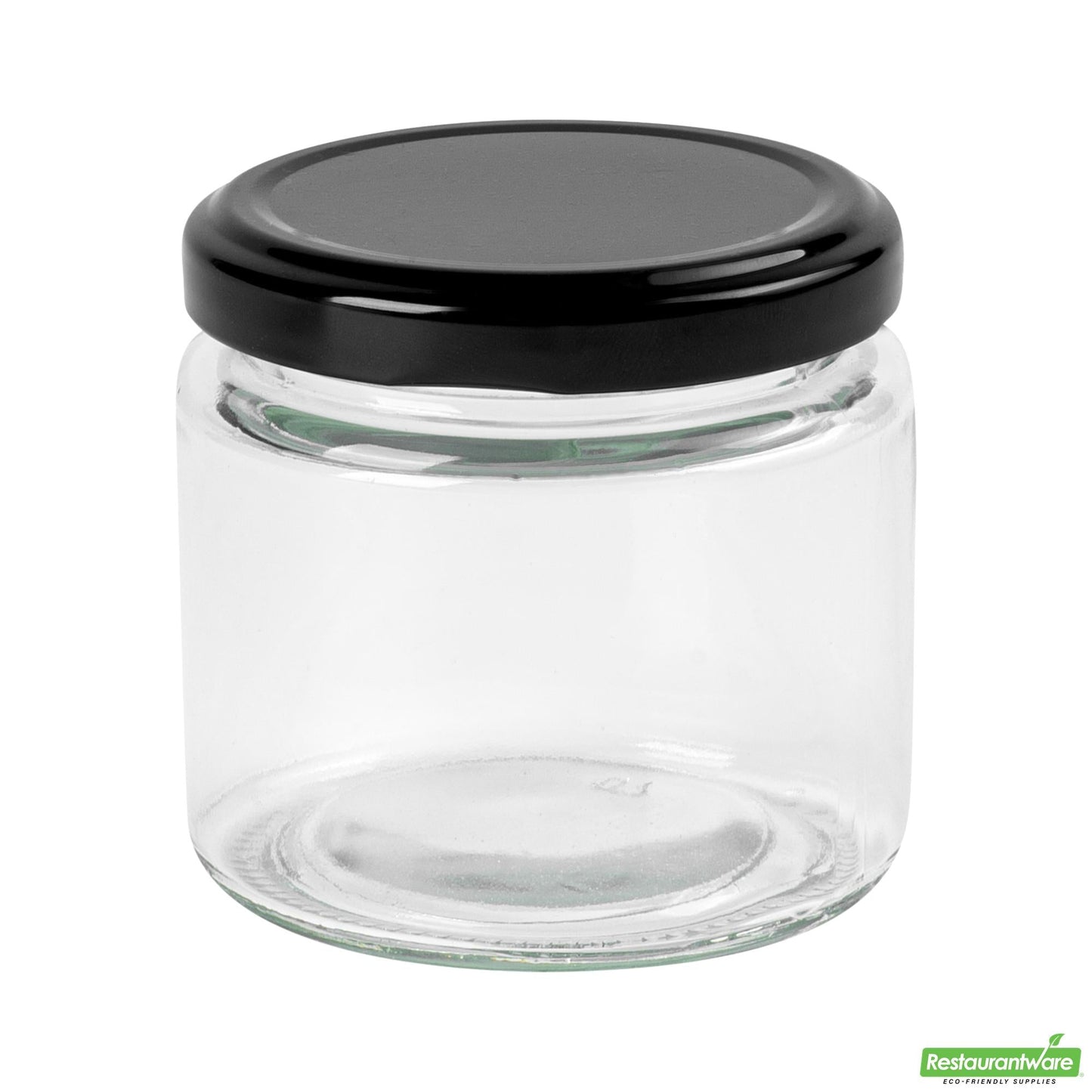 Wholesale Restaurantware Vetri 6 Oz Clear Glass Jar - with Black Metal Lid - 2 3/4" X 2 3/4" X 2 1/2" - 100 Count Box- Bulk