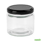 Wholesale Restaurantware Vetri 6 Oz Clear Glass Jar - with Black Metal Lid - 2 3/4" X 2 3/4" X 2 1/2" - 100 Count Box- Bulk