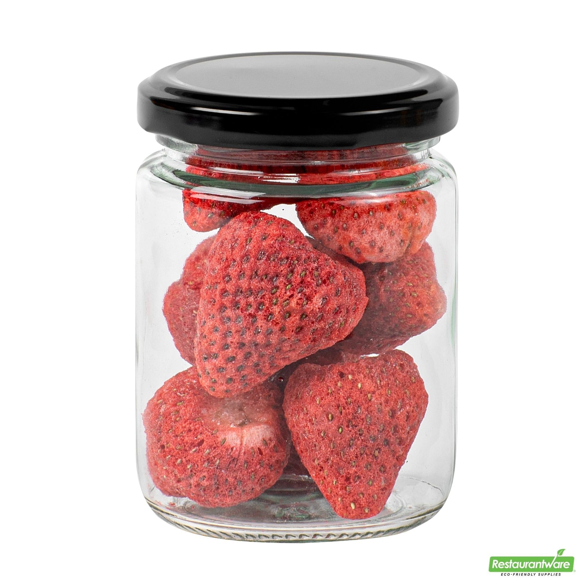 Wholesale Restaurantware Vetri 8 Oz Clear Glass Jar - with Black Metal Lid - 2 3/4" X 2 3/4" X 3 3/4" - 100 Count Box- Bulk