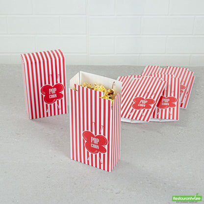 Wholesale Restaurantware Bio Tek 0.74 Oz Red Paper Popcorn Box - 4" X 2" X 6 1/2" - 400 Count Box- Bulk
