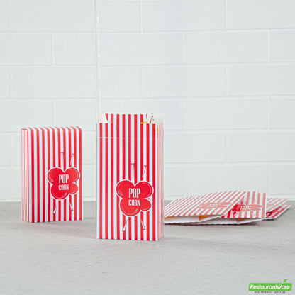 Wholesale Restaurantware Bio Tek 0.74 Oz Red Paper Popcorn Box - 4" X 2" X 6 1/2" - 400 Count Box- Bulk