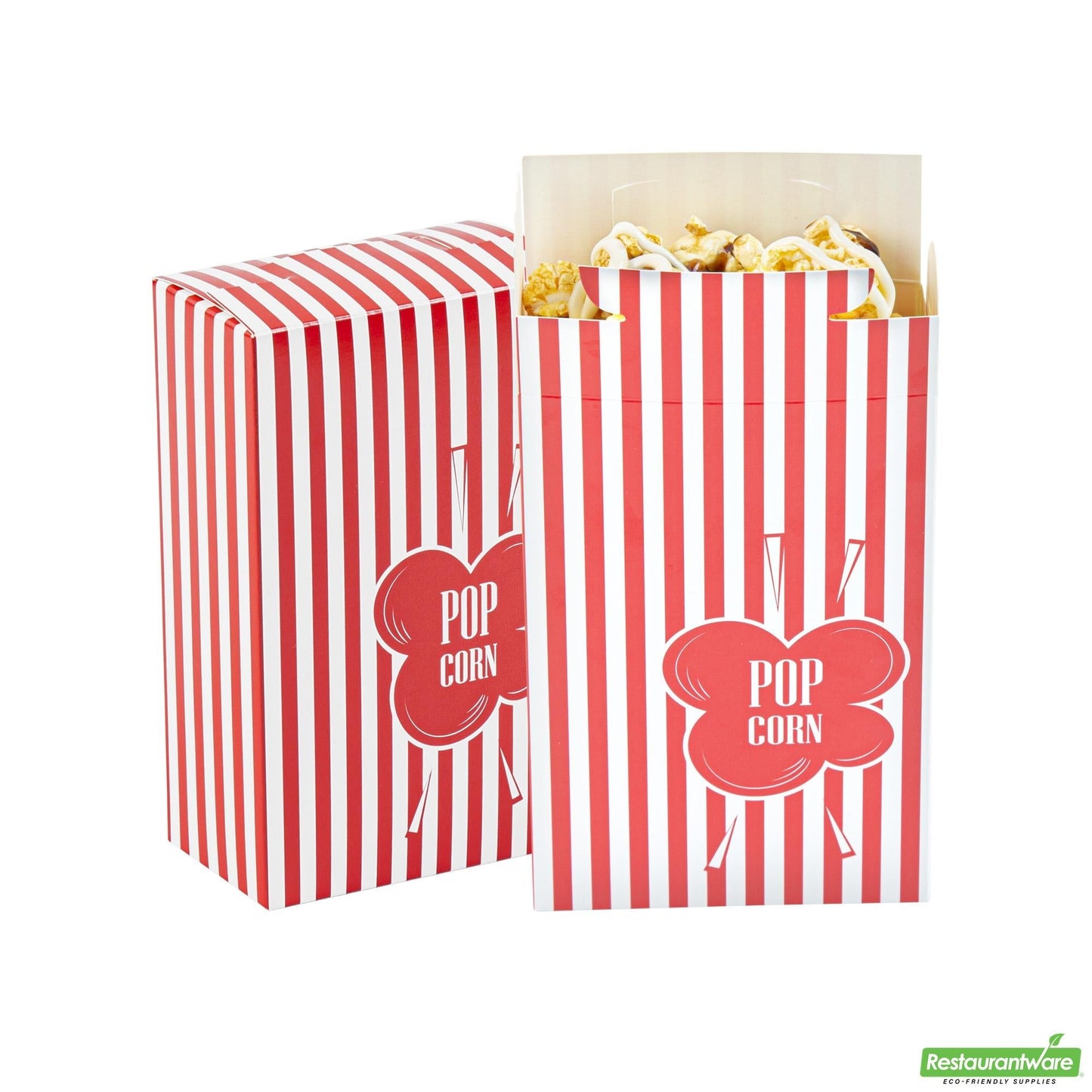Wholesale Restaurantware Bio Tek 0.74 Oz Red Paper Popcorn Box - 4" X 2" X 6 1/2" - 400 Count Box- Bulk