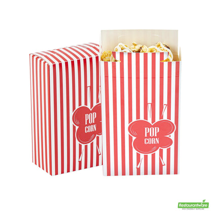 Wholesale Restaurantware Bio Tek 0.74 Oz Red Paper Popcorn Box - 4" X 2" X 6 1/2" - 400 Count Box- Bulk