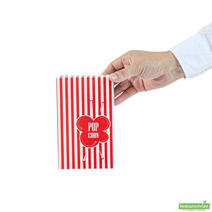 Wholesale Restaurantware Bio Tek 0.74 Oz Red Paper Popcorn Box - 4" X 2" X 6 1/2" - 400 Count Box- Bulk