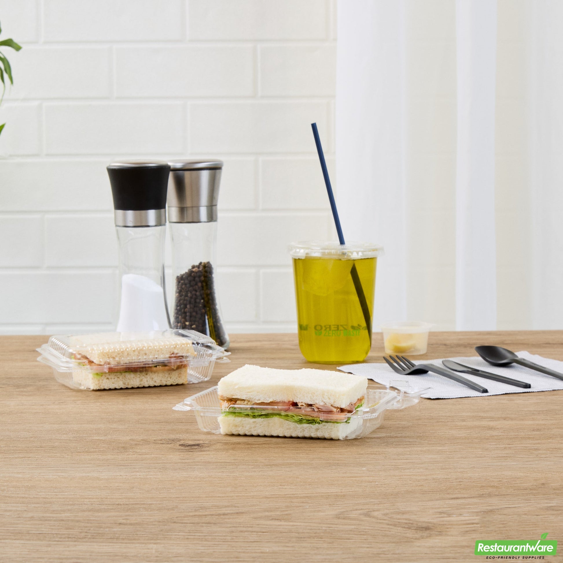 Wholesale Restaurantware Thermo Tek Rectangle Clear Plastic Clamshell Container - 6" X 4" X 1 1/2" - 100 Count Box- Bulk