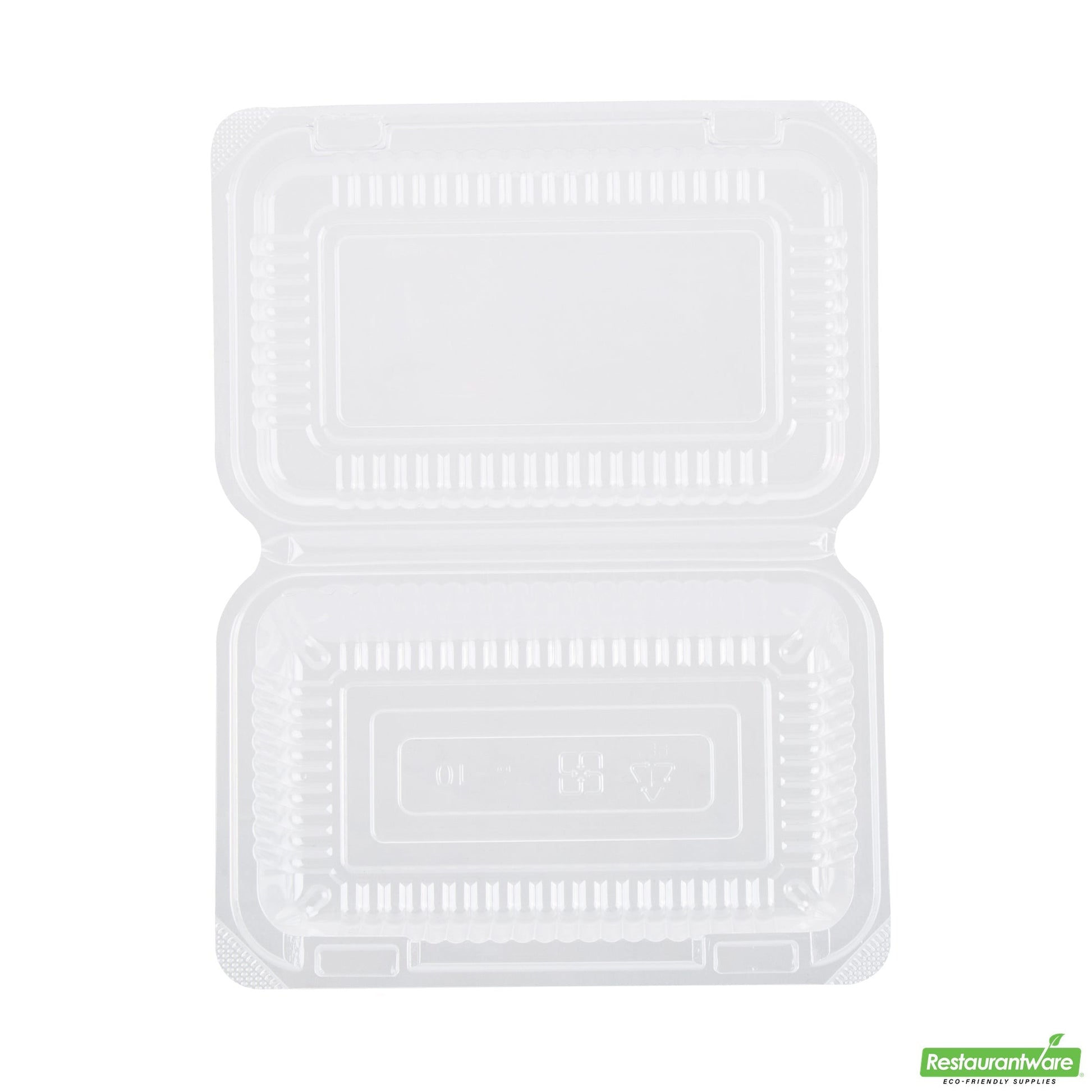 Wholesale Restaurantware Thermo Tek Rectangle Clear Plastic Clamshell Container - 6" X 4" X 1 1/2" - 100 Count Box- Bulk