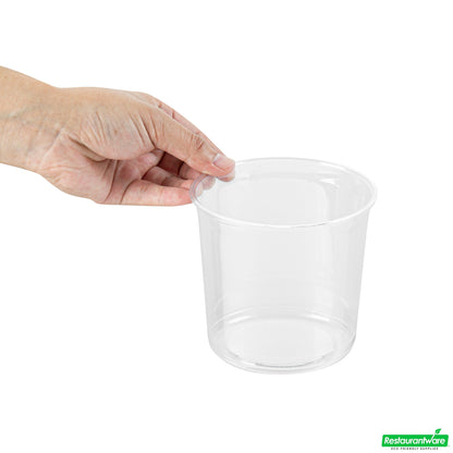 Wholesale Restaurantware Thermo Tek 24 Oz Round Clear Plastic to Go Deli Container - 4 1/2" X 4 1/2" X 4 1/4" - 100 Count Box- Bulk