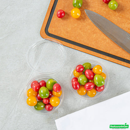 Wholesale Restaurantware Thermo Tek 8 Oz Round Clear Plastic to Go Deli Container - 4 1/2" X 4 1/2" X 1 1/2" - 25 Count Box- Bulk