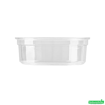 Wholesale Restaurantware Thermo Tek 8 Oz Round Clear Plastic to Go Deli Container - 4 1/2" X 4 1/2" X 1 1/2" - 25 Count Box- Bulk