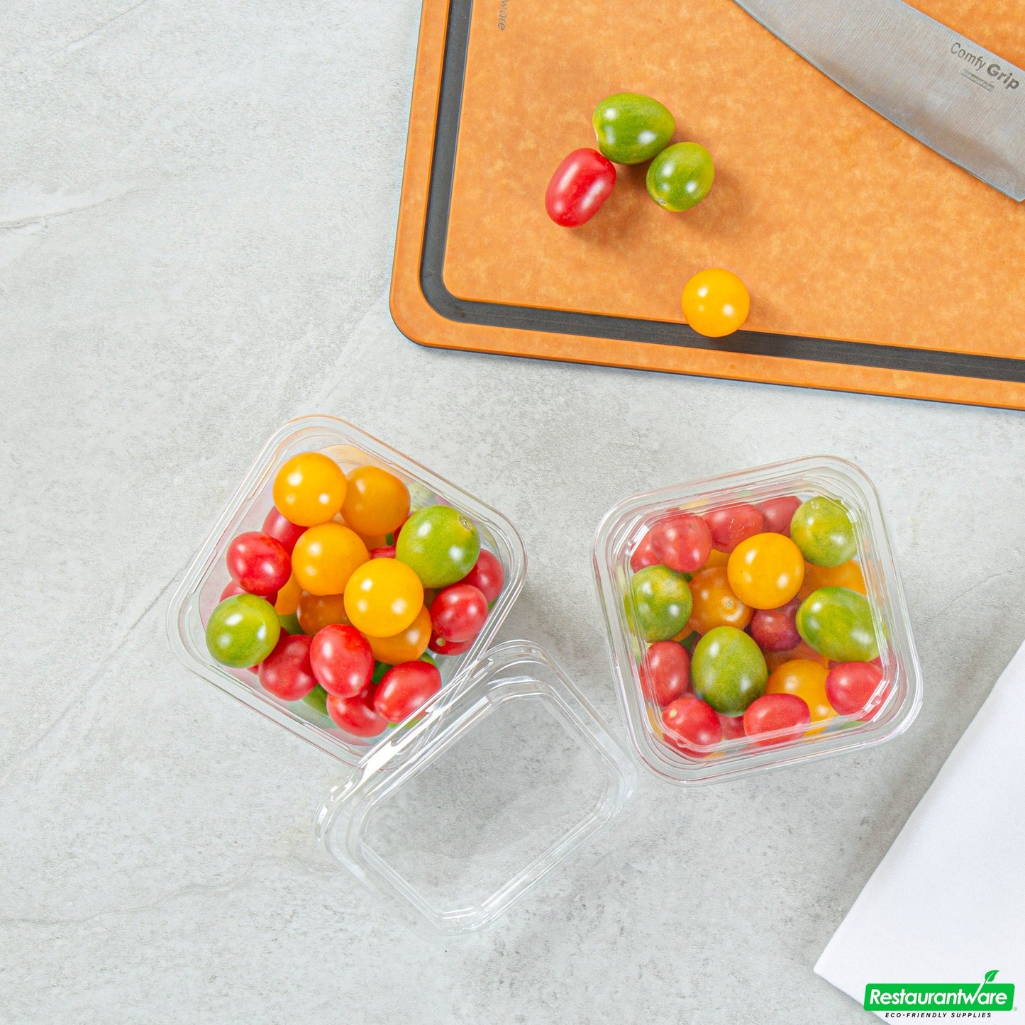 Wholesale Restaurantware Thermo Tek Square Clear Plastic Lid - Fits 8 - 32 Oz Deli / Snack Container - 50 Count Box- Bulk