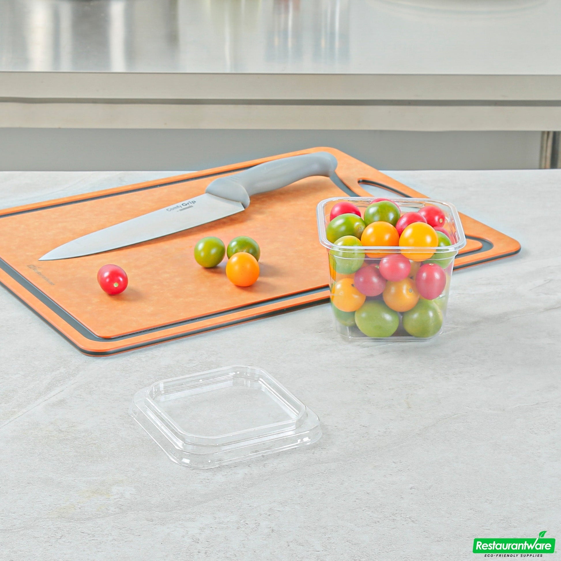 Wholesale Restaurantware Thermo Tek Square Clear Plastic Lid - Fits 8 - 32 Oz Deli / Snack Container - 50 Count Box- Bulk