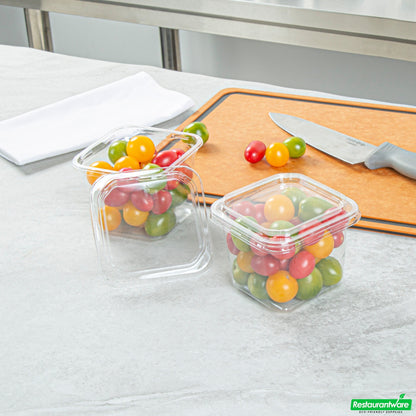 Wholesale Restaurantware Thermo Tek Square Clear Plastic Lid - Fits 8 - 32 Oz Deli / Snack Container - 50 Count Box- Bulk