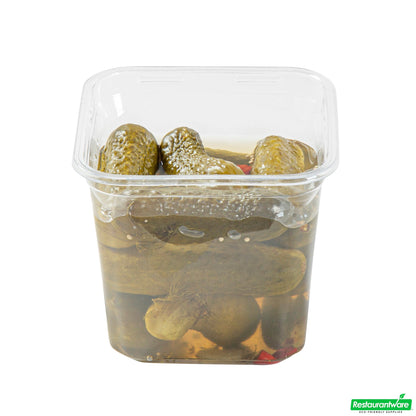 Wholesale Restaurantware Thermo Tek 24 Oz Square Clear Plastic Deli / Snack Container - 4 1/2" X 4 1/2" X 4 1/4" - 100 Count Box- Bulk