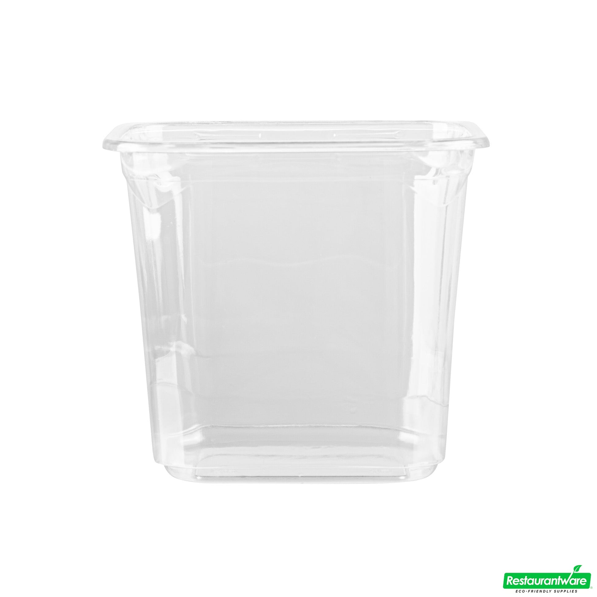 Wholesale Restaurantware Thermo Tek 24 Oz Square Clear Plastic Deli / Snack Container - 4 1/2" X 4 1/2" X 4 1/4" - 100 Count Box- Bulk