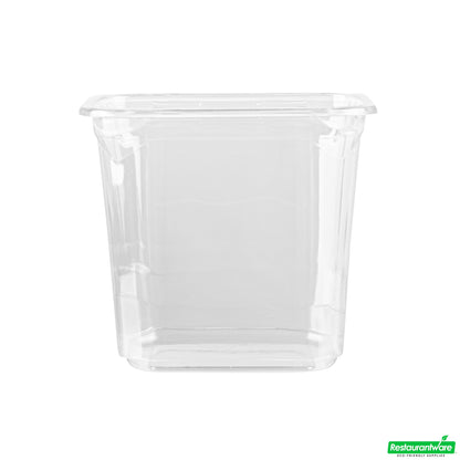 Wholesale Restaurantware Thermo Tek 24 Oz Square Clear Plastic Deli / Snack Container - 4 1/2" X 4 1/2" X 4 1/4" - 100 Count Box- Bulk