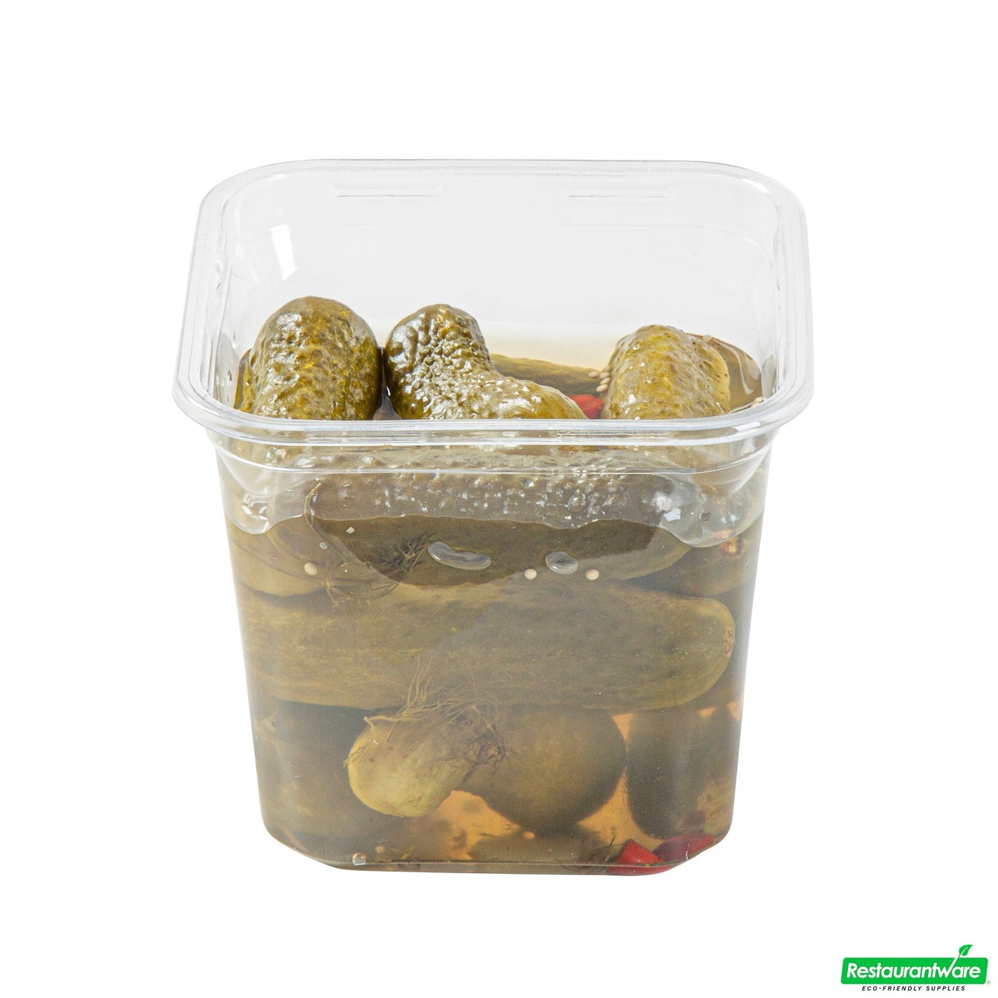 Wholesale Restaurantware Thermo Tek 24 Oz Square Clear Plastic Deli / Snack Container - 4 1/2" X 4 1/2" X 4 1/4" - 50 Count Box- Bulk