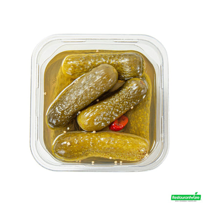 Wholesale Restaurantware Thermo Tek 24 Oz Square Clear Plastic Deli / Snack Container - 4 1/2" X 4 1/2" X 4 1/4" - 50 Count Box- Bulk