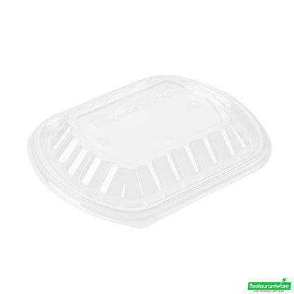 Wholesale Restaurantware 24 Oz Rectangle Black Plastic Food Container - with Clear Lid, Microwavable - 7 3/4" X 6 1/4" X 2 1/4" - 50 Count Box- Bulk