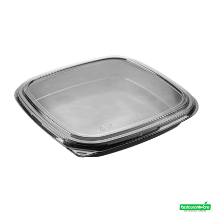 Wholesale Restaurantware Roku Square Black Plastic Take Out Sushi Tray - with Clear Lid - 10 3/4" X 10 3/4" X 1 3/4" - 50 Count Box- Bulk