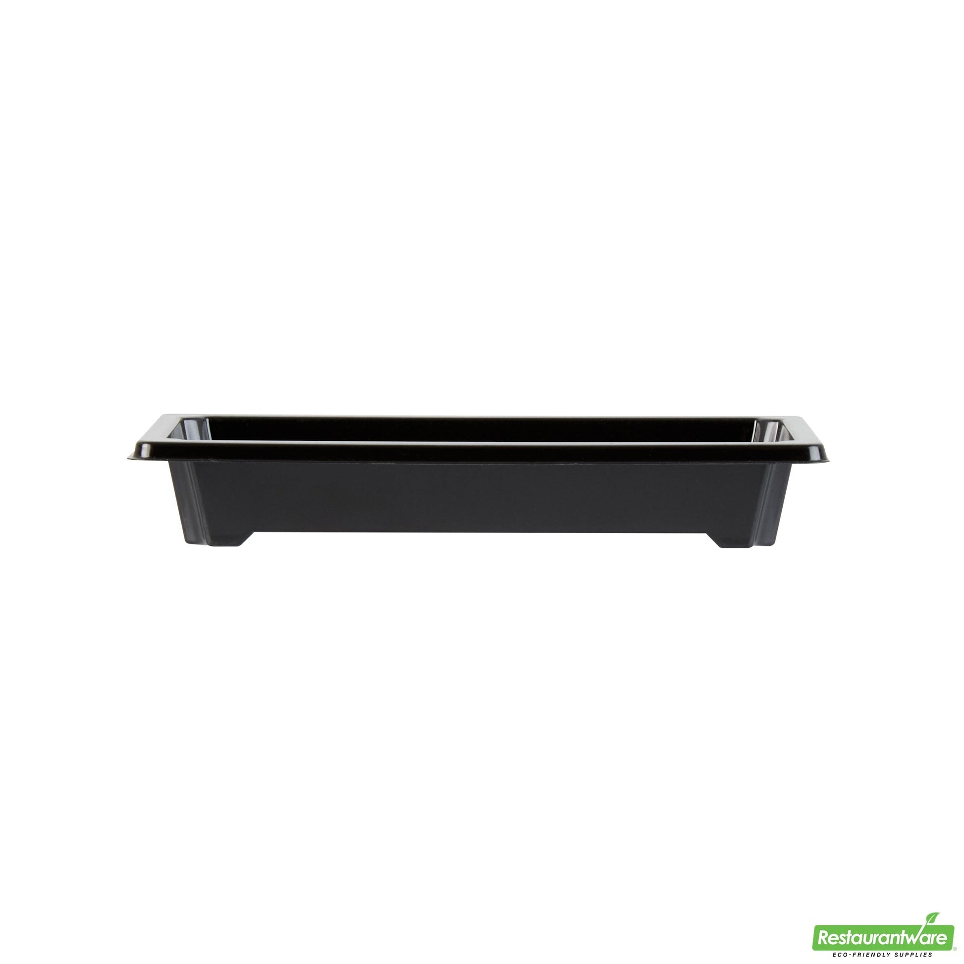 Wholesale Restaurantware Roku Rectangle Black Plastic Take Out Sushi Tray - with Clear Lid - 5 1/4" X 3 1/4" X 1 1/2" - 100 Count Box- Bulk