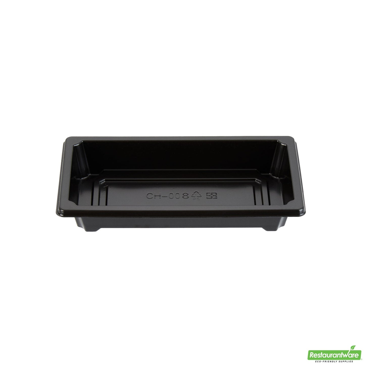 Wholesale Restaurantware Roku Rectangle Black Plastic Take Out Sushi Tray - with Clear Lid - 5 1/4" X 3 1/4" X 1 1/2" - 100 Count Box- Bulk