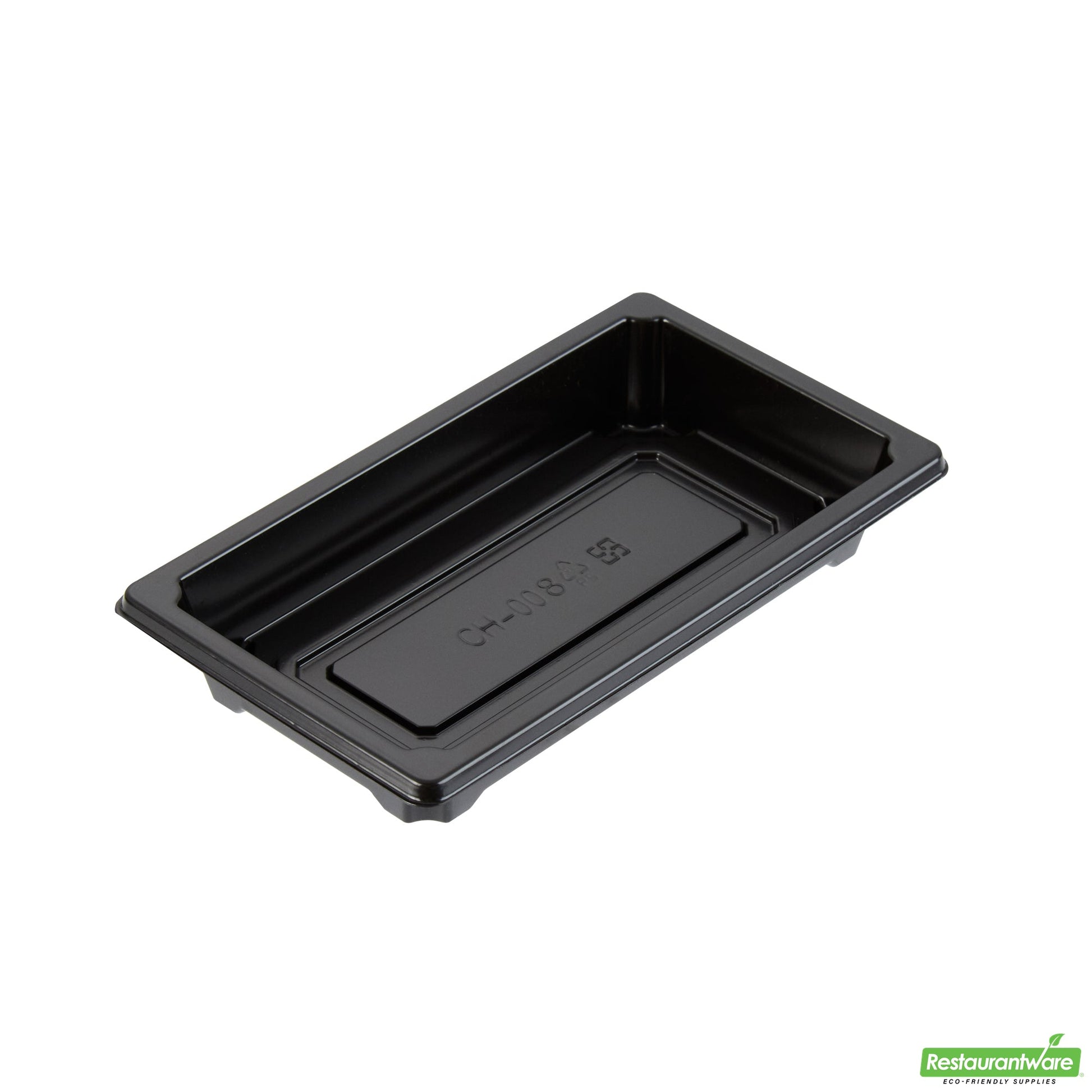 Wholesale Restaurantware Roku Rectangle Black Plastic Take Out Sushi Tray - with Clear Lid - 5 1/4" X 3 1/4" X 1 1/2" - 100 Count Box- Bulk