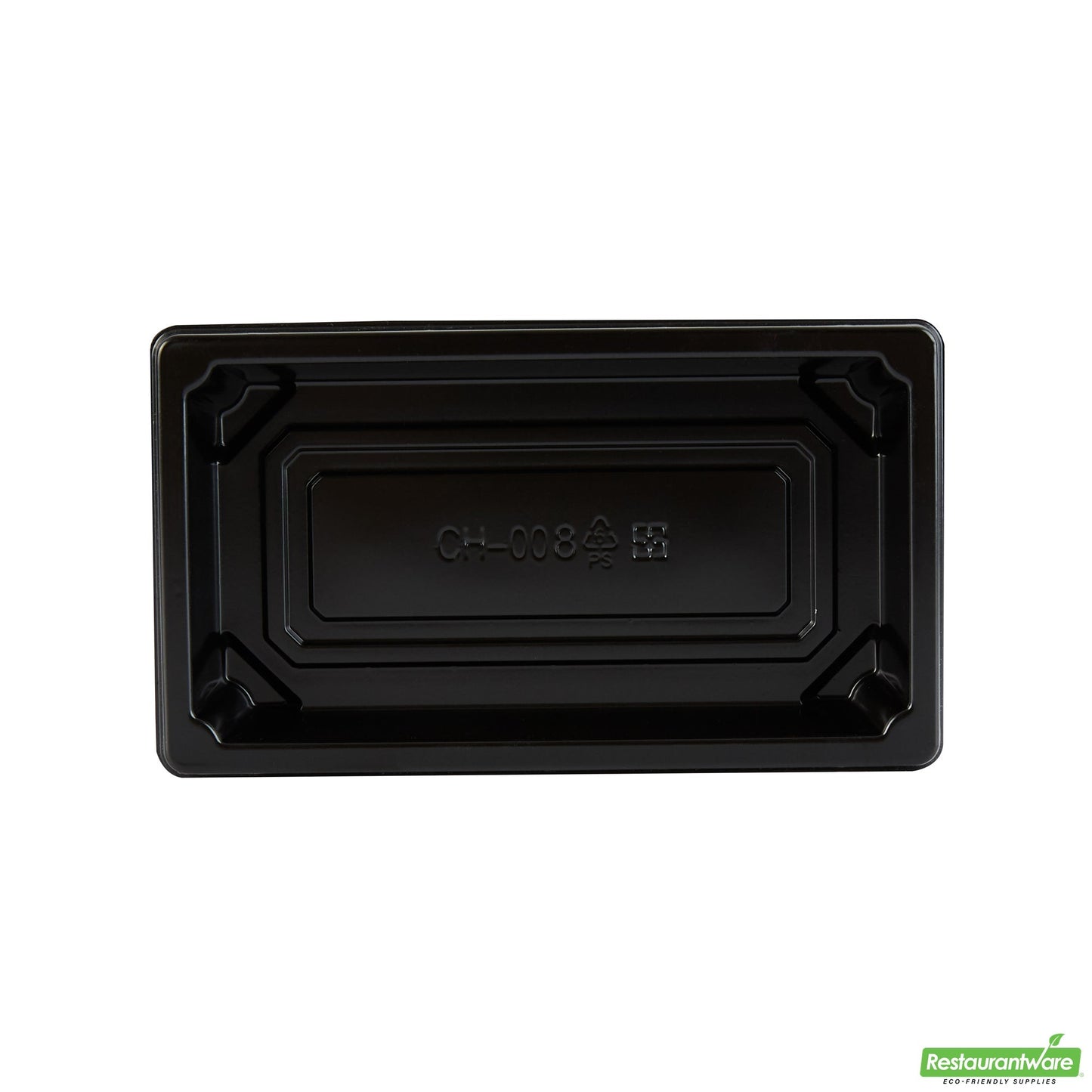 Wholesale Restaurantware Roku Rectangle Black Plastic Take Out Sushi Tray - with Clear Lid - 5 1/4" X 3 1/4" X 1 1/2" - 100 Count Box- Bulk