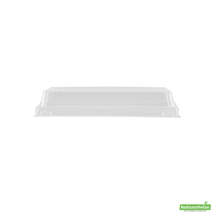 Wholesale Restaurantware Roku Rectangle Black Plastic Take Out Sushi Tray - with Clear Lid - 5 1/4" X 3 1/4" X 1 1/2" - 100 Count Box- Bulk