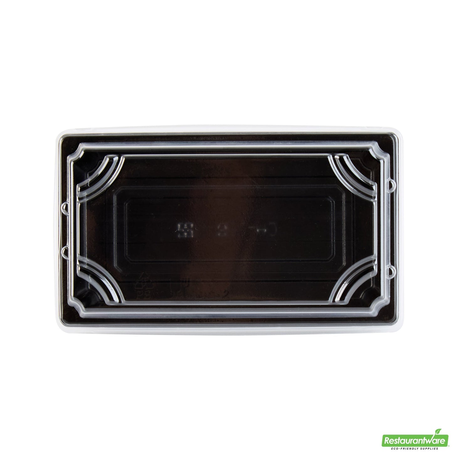 Wholesale Restaurantware Roku Rectangle Black Plastic Take Out Sushi Tray - with Clear Lid - 5 1/4" X 3 1/4" X 1 1/2" - 100 Count Box- Bulk