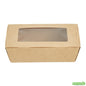 Wholesale Restaurantware Cafe Vision 21 Oz Kraft Paper Small Take Out Container - Hinge Lock - 6 1/4'' X 4'' X 1 3/4'' - 200 Count Box- Bulk
