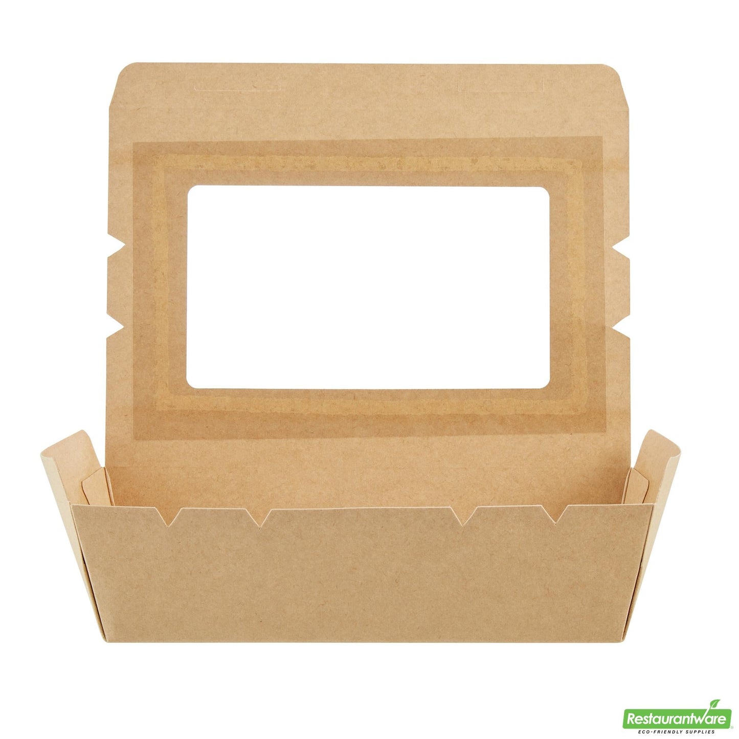 Wholesale Restaurantware Cafe Vision 42 Oz Kraft Paper Medium Take Out Container - Hinge Lock - 8'' X 5 1/2'' X 2'' - 200 Count Box- Bulk