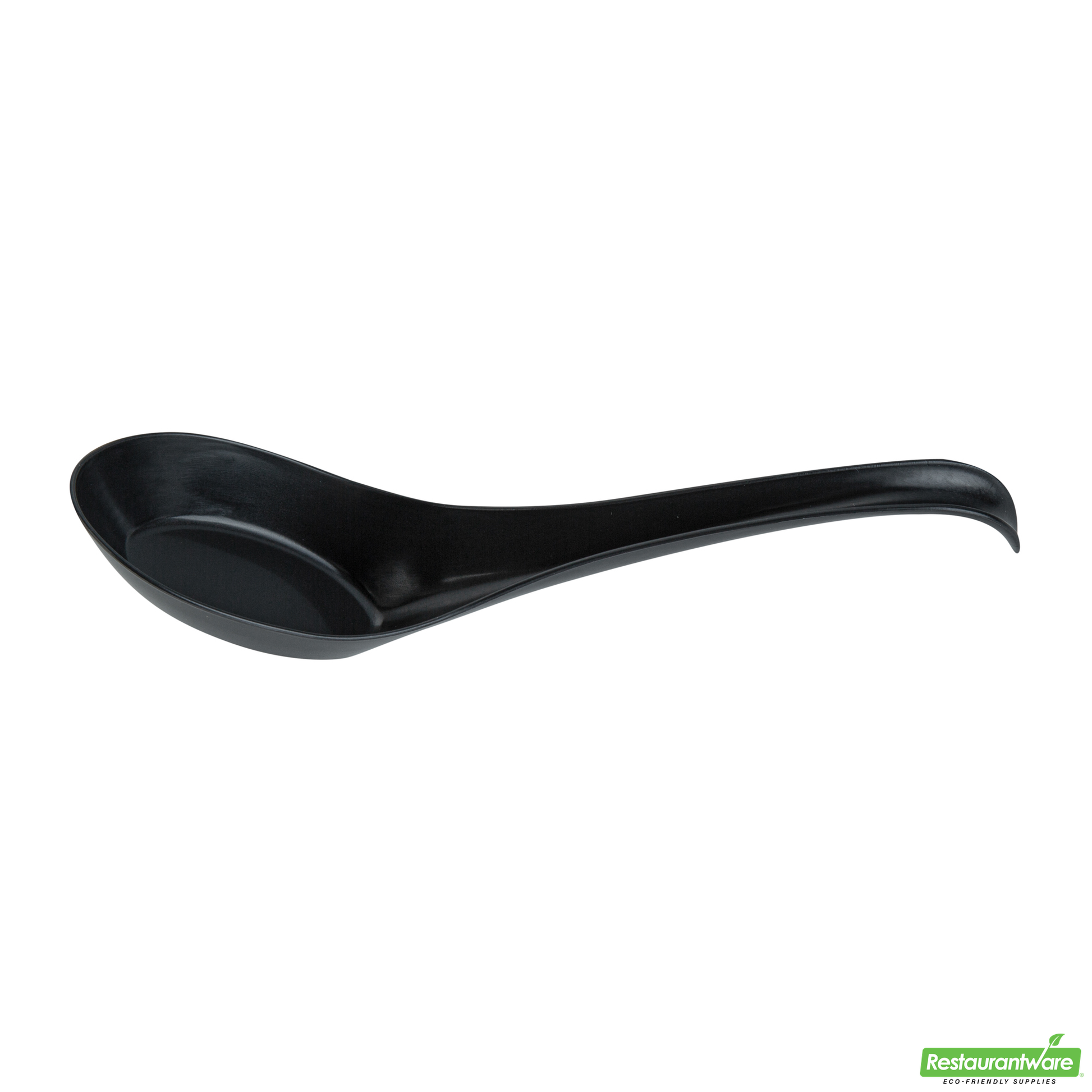 Wholesale Restaurantware Black Plastic Asian Soup Spoon - 6 1/2" X 1 3/4" X 3 1/4" - 1000 Count Box- Bulk