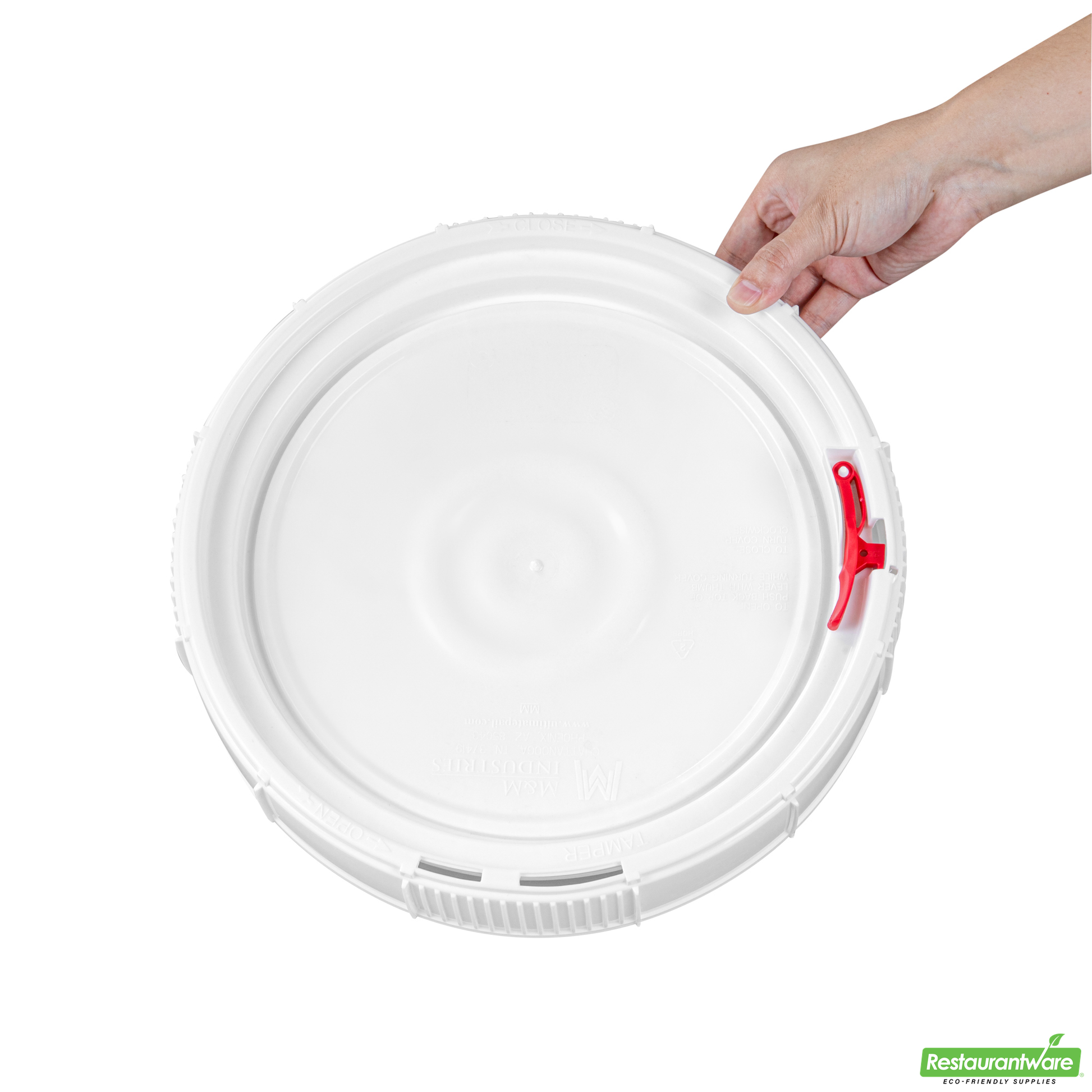 Wholesale Restaurantware Met Lux Round White Plastic Screw Top Lid - for 3.5 & 5 Gal Pail, Tamper-Evident, Un Rated - 11 1/4" X 11 1/4" X 2 1/2" - 1 Count Box- Bulk