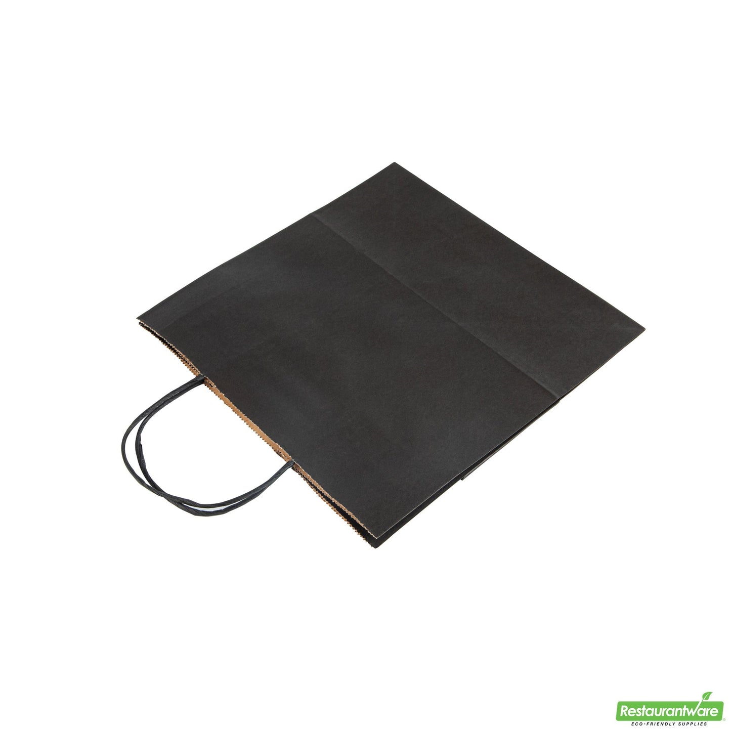 Wholesale Restaurantware Saving Nature Black Paper Retail Bag - with Handles - 10 1/4" X 7 3/4" X 10 1/2" - 100 Count Box- Bulk