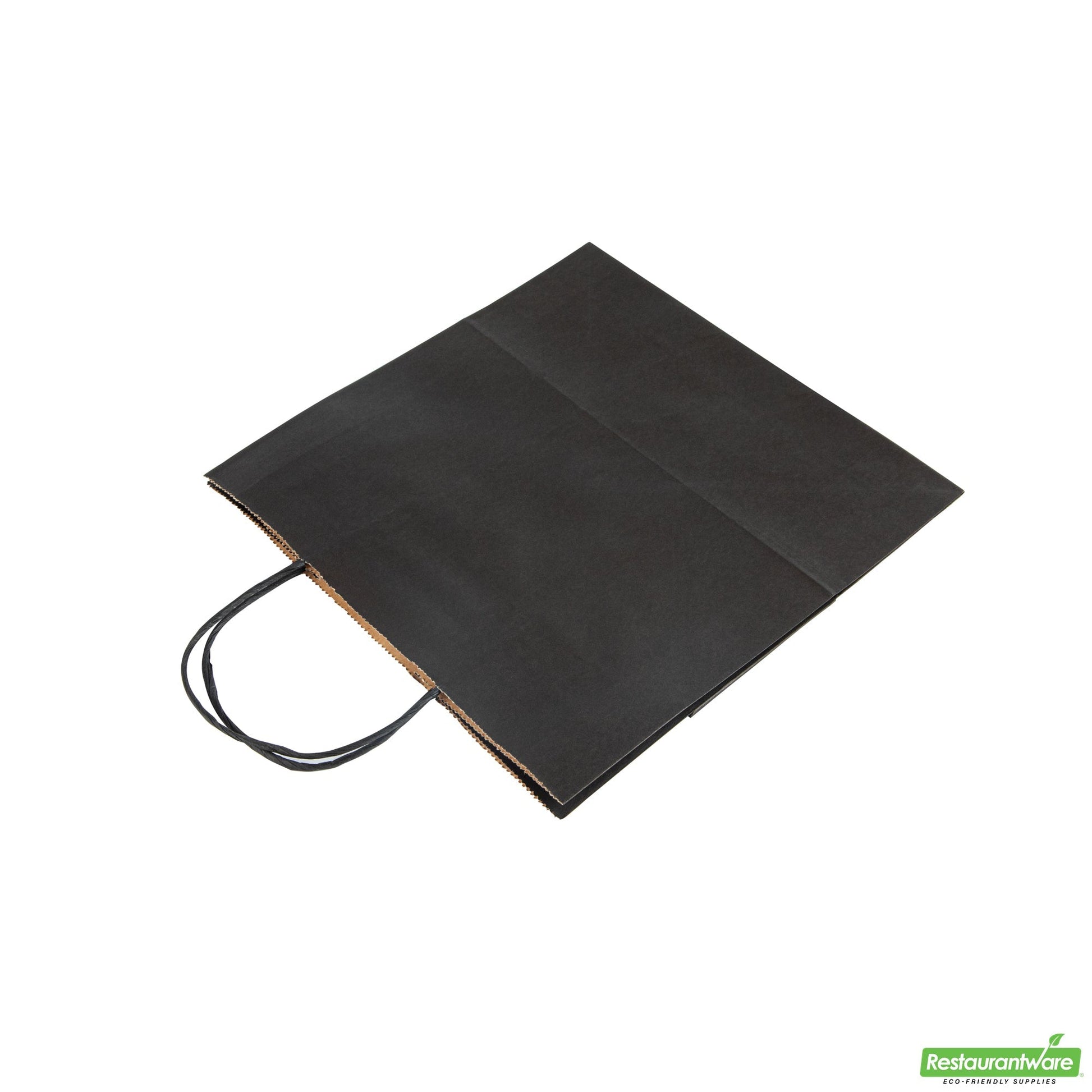 Wholesale Restaurantware Saving Nature Black Paper Retail Bag - with Handles - 10 1/4" X 7 3/4" X 10 1/2" - 100 Count Box- Bulk