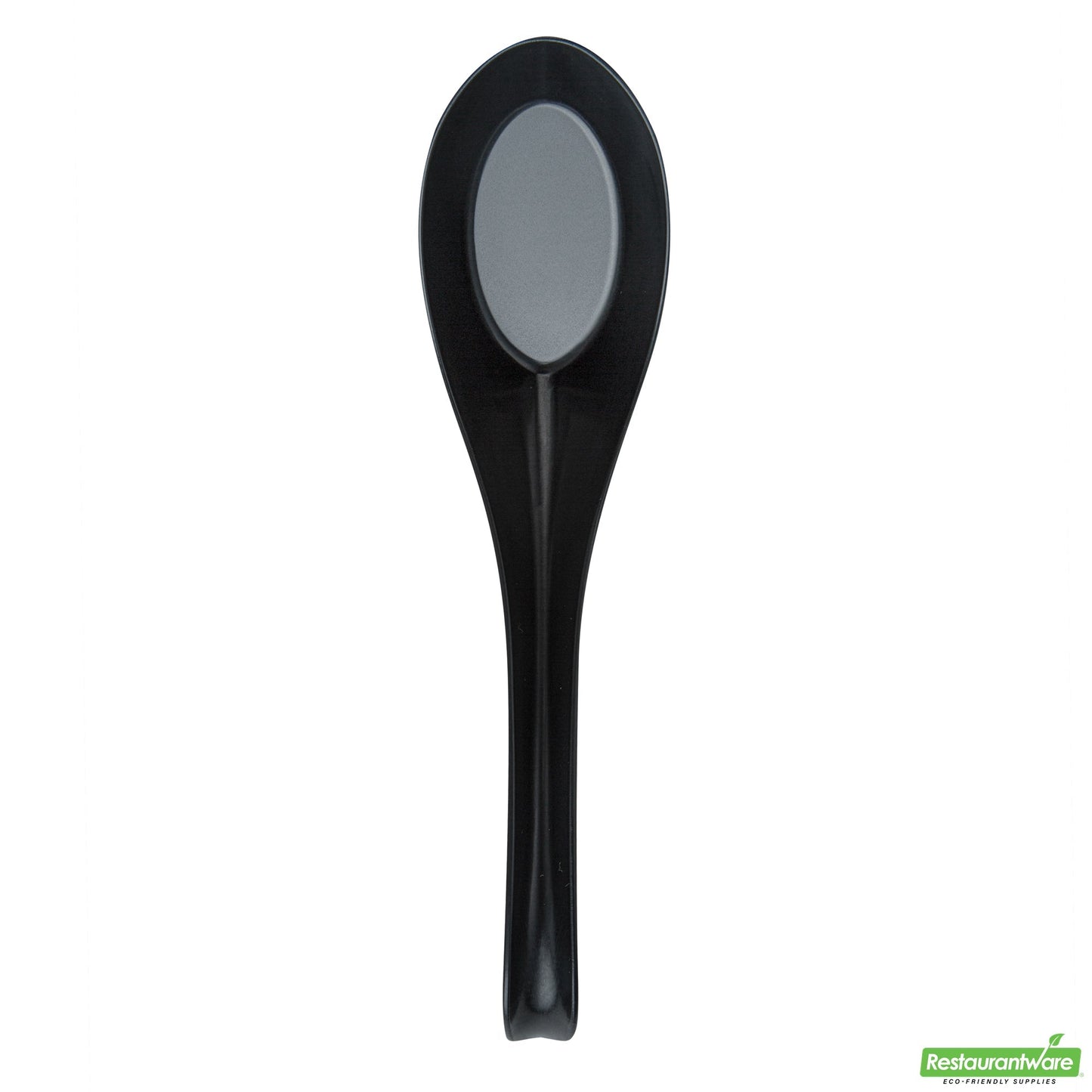 Wholesale Restaurantware RW Base Black Plastic Asian Soup Spoon - 6 1/2 X 1 3/4 X 3 1/4 - 100 Count Box- Bulk