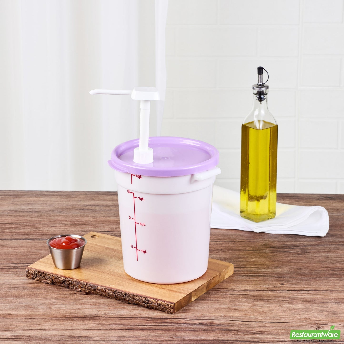 Wholesale Restaurantware Met Lux Round Purple Plastic Lid - Fits 4 Qt Food Storage Container - 1 Count Box- Bulk