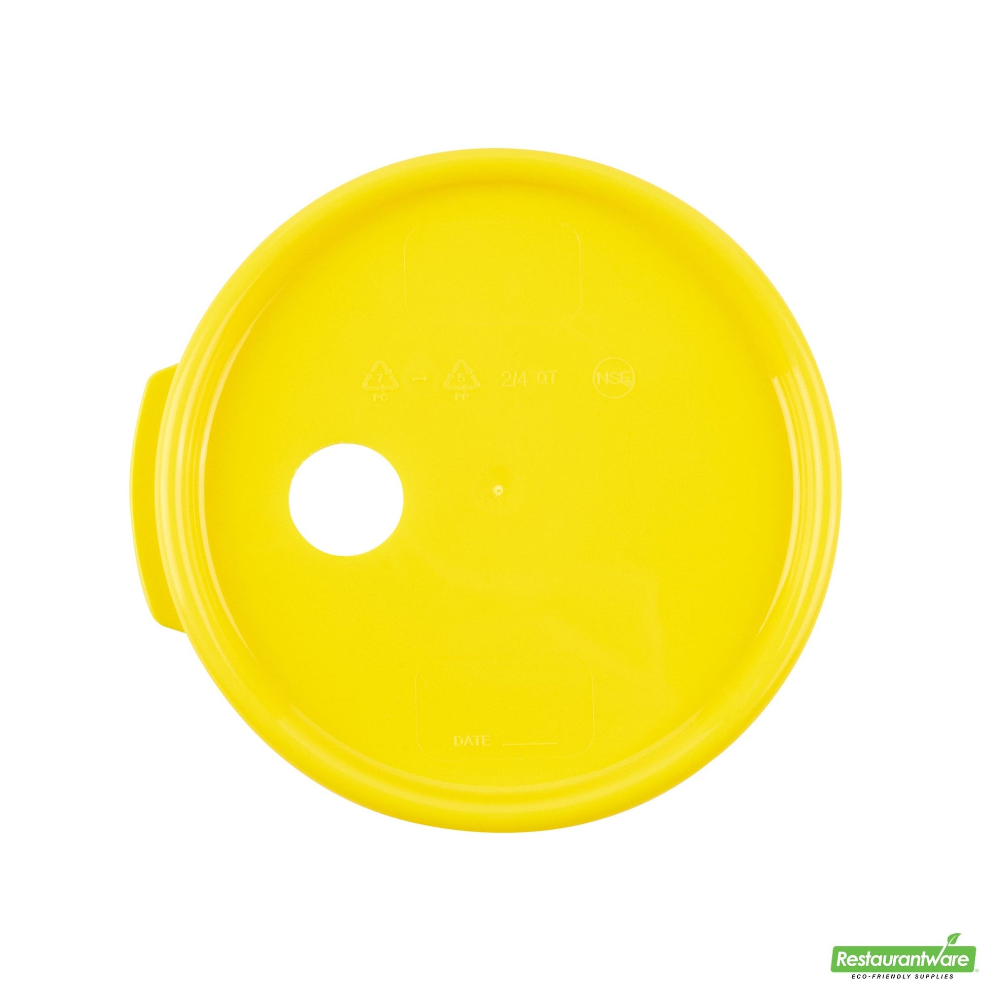 Wholesale Restaurantware Met Lux Round Yellow Plastic Lid - Fits 4 Qt Food Storage Container - 1 Count Box- Bulk