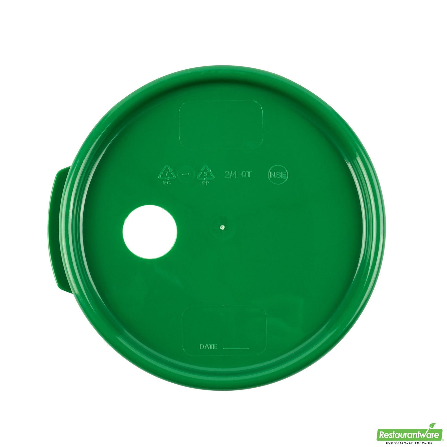 Wholesale Restaurantware Met Lux Round Green Plastic Lid - Fits 4 Qt Food Storage Container - 1 Count Box- Bulk