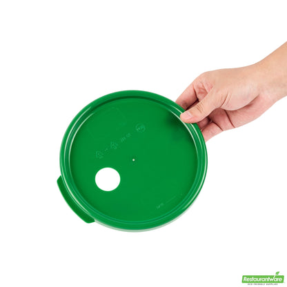 Wholesale Restaurantware Met Lux Round Green Plastic Lid - Fits 4 Qt Food Storage Container - 1 Count Box- Bulk