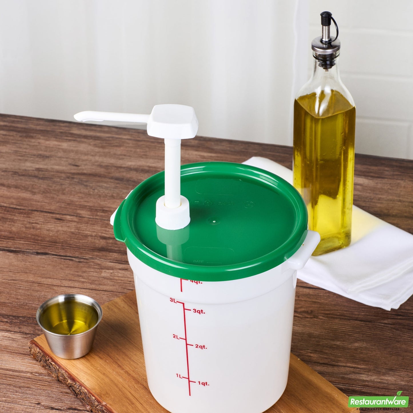 Wholesale Restaurantware Met Lux Round Green Plastic Lid - Fits 4 Qt Food Storage Container - 1 Count Box- Bulk