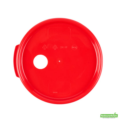 Wholesale Restaurantware Met Lux Round Red Plastic Lid - Fits 4 Qt Food Storage Container - 1 Count Box- Bulk