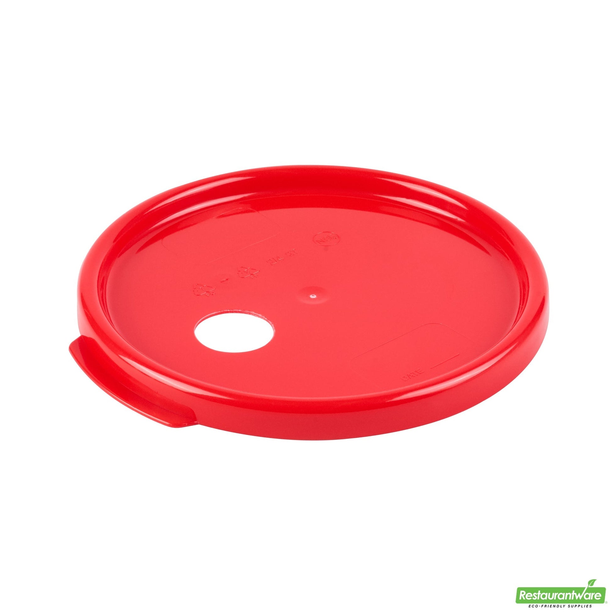 Wholesale Restaurantware Met Lux Round Red Plastic Lid - Fits 4 Qt Food Storage Container - 1 Count Box- Bulk